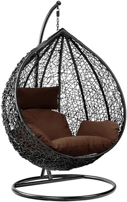 SIGNZWORLD Garden Swing Egg Chair, Rattan Hanging Chair Hammock Chair Patio Furniture