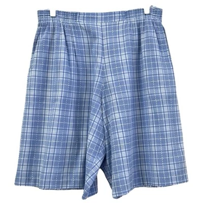 Alfred Dunner Women's Blue Plaid Cottagecore Bermuda Shorts Sz 14 - Image 1 of 4