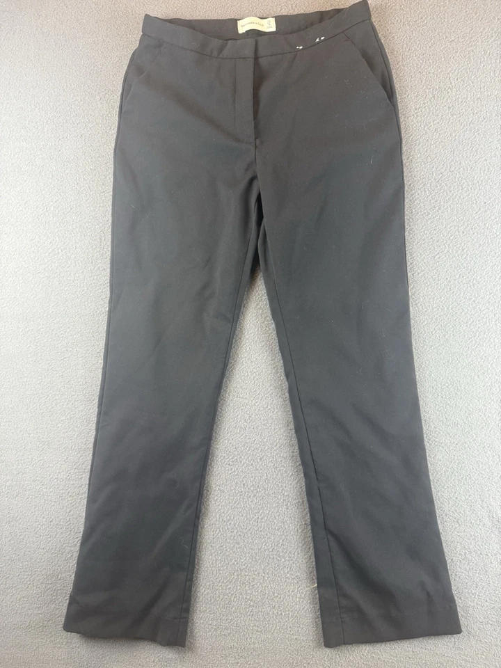 Pantalones de vestir Abercrombie Fitch para mujer 4R 27 negros Sloane tiro alto Foto 1 de 4