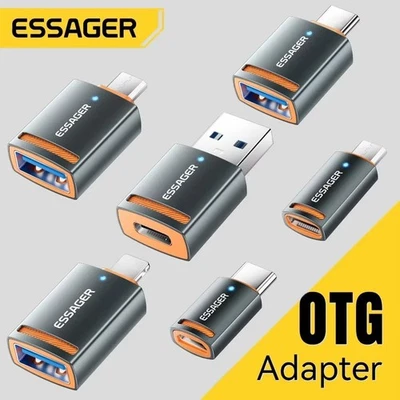 Essager USB3.0 OTG Adapter Type-C USB-A Micro to Type-C iPhone Macbook Converter - Image 1 of 4