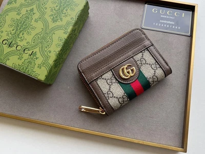 NOVA VENDA!! Carteira 5__5 Horsebit GG Supreme lona marrom com zíper cartão FRETE GRÁTIS - Imagem 1 de 4