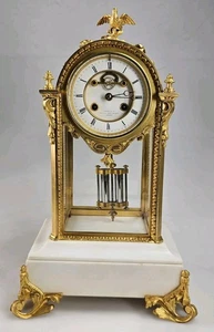 French Four Glass Crystal Regulator Mantel Clock Restored Payne & Co - Picture 1 of 22