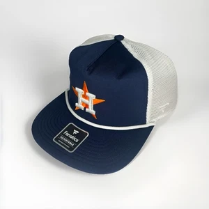 Houston Astros Fanatics Trucker Hat Blue White Snapback Rope Cap NEW Adjustable - Picture 1 of 7