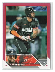 Aaron Hicks 2023 Topps Update Mother's Day Hot Pink SN #/50 #US299-BAL - Picture 1 of 2
