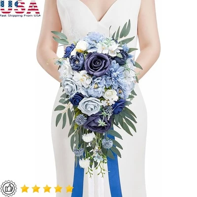 Artificial Bridal Bouquet Wedding Flowers Bridesmaid Decoration Home Decor New - Image 1 of 4