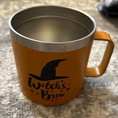 Taza naranja de acero inoxidable "Witch's Brew" 15 oz Foto 1 de 2