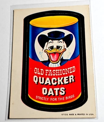 1973 Topps Wacky Packages  QUACKER OATS  1st Series White Back Sticker NM-MT - Image 1 of 2