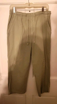 Cappagallo Women's Green Sz L Crop Pants - Imagem 1 de 4