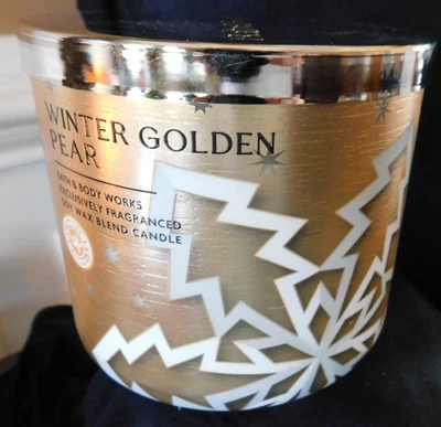WINTER GOLDEN PEAR ~ 3 Wick CANDLE  ~ Bath & Body Works - Image 1 of 3