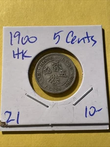 1900 Hong Kong 5 Cents - Picture 1 of 2