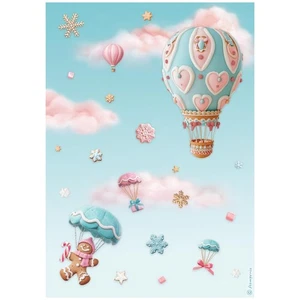 Stamperia A4 RICE PAPER - CANDY CHRISTMAS - HOT AIR BALLOONS - Decoupage - Imagen 1 de 1