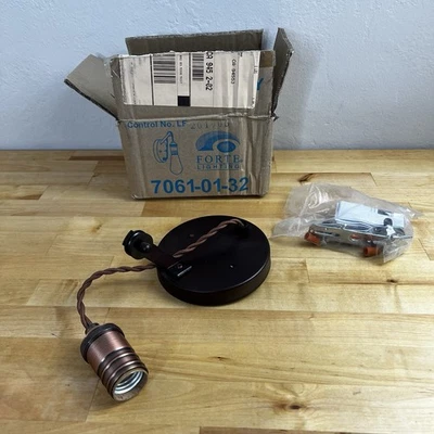 Forte Industrial Wall Light Sconce Antique Bronze Warehouse Loft 7061-01-32 OPEN - Image 1 of 4