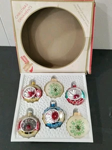 Kurt Adler Vtg. Set of 6 Europe Glass Ornaments 2.25" - Picture 1 of 19