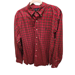 Camicia Ralph Lauren rossa a quadri con bottoni, taglia L - Foto 1 di 7