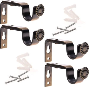 simikke Asta Tenda Regolabile Staffa da Parete, Set di 4, Bronzo Ottone Antico - Foto 1 di 1