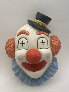 Vintage 1986 Chalkware Clown Face See Pics For Condition  - Picture 1 of 9