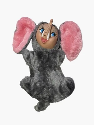 Rare Old Rubber Face Vintage Plush Elephant No Legs No Arms 12” - Image 1 of 4