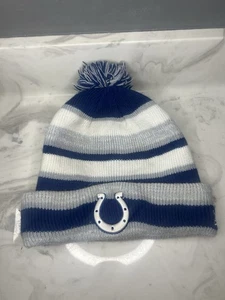 Indianapolis Colts New Era Men’s OSFA Pom Beanie Winter Cap Hat - Picture 1 of 4
