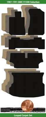 定制经典环形地毯垫套装适用于87-91 GMC V1500 Suburban (5 件) #QCR — 第 1/4 张图片