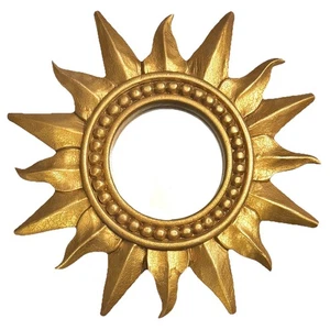 Gold vergoldeter Sunburst Spiegel 14" Vintage Französisch - Bild 1 von 5