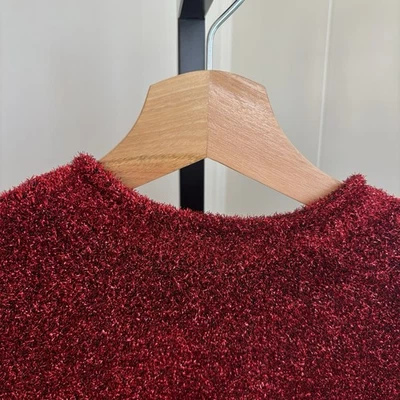 Sexy Suéter Cuello Redondo Zara Para Mujer Mediano Rojo Oropel Tejido Vacaciones Espalda Abierta Nuevo con Etiquetas Foto 1 de 4