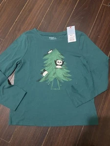 Cat & Jack Green kids Long Sleeves Shirt with Penguin Design Sz: S - Picture 1 of 4