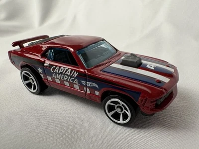 Hot Wheels 1997 Captain America 70 Ford Mustang Mach 1 Marvel 2/8 Die Cast 1:64 - Image 1 of 4