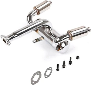 Double Exhaust Pipe Kit for 1/5 HPI ROFUN BAHA ROVAN King Motor Baja 5B Rc Ca... - Picture 1 of 9