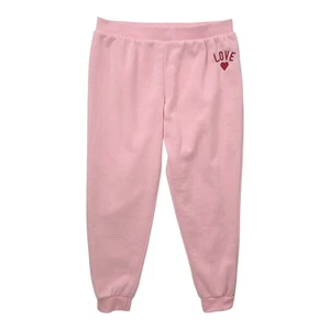 NEW Pink 2X Bobbie Brooks Sweatpants Plus Size Joggers Red Love Heart Cozy Pants - Picture 1 of 8