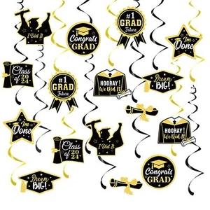32 Pcs Graduation Decorations 2024 Graduation Hanging Swirl for Congrats Grad... - Picture 1 of 8