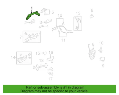 Honda 72181-TA5-A01ZF Left Door Handle for 2008-2012 Accord New Genuine - Изображение 1 из 2