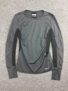 Marmot Shirt Women's Small Gray Long Sleeve Crew Neck Thumb Holes - Picture 1 of 9