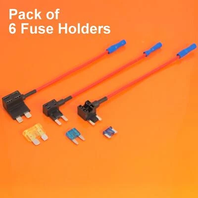 Quality 12V Add A Circuit Piggy Back Fuse Holder Low Profile Mini Standard Fuses - Image 1 of 4