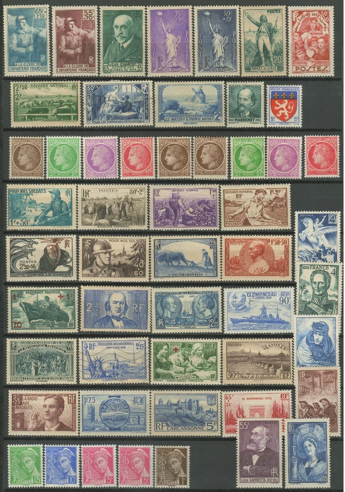 Stamps France 1935 / 1950 ☀ Charity / Red cross lot MH(*) - Image 1 of 1