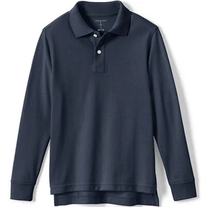 School Uniform Kids Long Sleeve Mesh Polo Shirt Size L - Picture 1 of 4