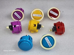 Japan Sanwa Silent Mix Buttons R Y B VI x 8 pcs OBSFS-30- Video Arcade Parts - Picture 1 of 5
