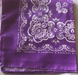 Purple Paisley Bandana 20 X20 Scarf Neck Wrap Head Band Polyester - Picture 1 of 1