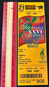 1996 JULY 21 ATLANTA OLYMPIC TICKET UNUSED MINT CONDITION *JUDO* COST JC - Picture 1 of 2