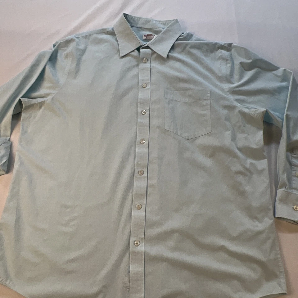 "Camisa con botones azul/blanco Merona para hombre XL 17-17,5"" vestido de negocios informal con cuello" Foto 1 de 4