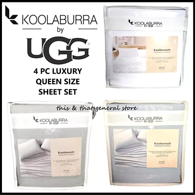 UGG AUSTRALIA KOOLABURRA by UGG LUXURY 4-Piece QUEEN SIZE Sheet Set CERTIFIED 100 by OEKO-TEX