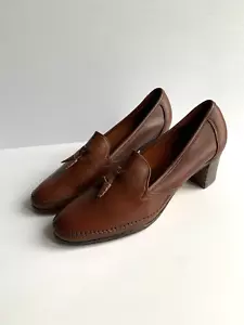 Vintage Barker Ladies Squash Mox Shoes UK 6 NEW loafers heels tassels - Picture 1 of 14