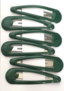 NEW Back To School Green 6 Pack 5cm Sleepies Hair Clips Fashion - Picture 1 of 1