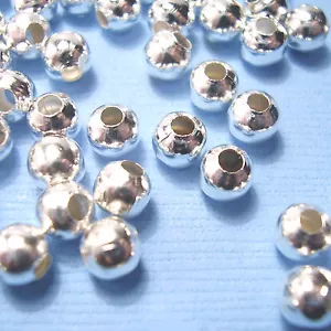 Silver Plated Round Ball Spacer Beads Jewellery Making 2mm 3mm 4mm 5mm 6mm 8mm - Picture 1 of 7