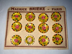 12 anciens boutons Maurice Brière Paris peints main diamètre 2 cm N° 10 - Picture 1 of 3