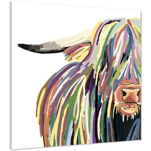 Cow Canvas Art Prints - Multicoloured - Picture 1 of 19