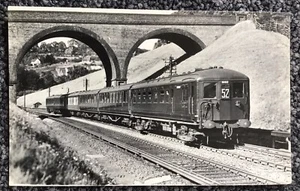 SR Down Eastbourne Electric Express on Quarry Line  Pullman 3002 postcard - Picture 1 of 2