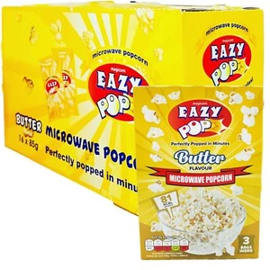 16x Eazypop Microwave Popcorn Butter Flavour 85g Pack of 3 - Picture 1 of 1