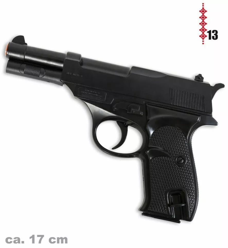 Pistola revolver agente cowboy Eaglematic 13 colpi carnevale bambini pistola festa - Immagine 1 di 1