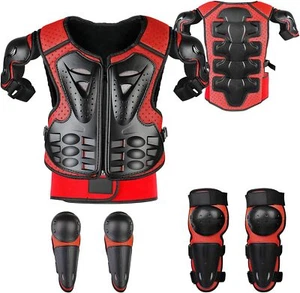 Motorcycle Waistcoat Armor Kids Motocross Dirt Bike Chest Spine Knee Elbow Pad - Picture 1 of 9
