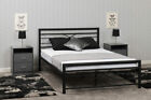 Kelly Black Metal Bed Frame Only - With Laminated Sprung Slats - Single, Double